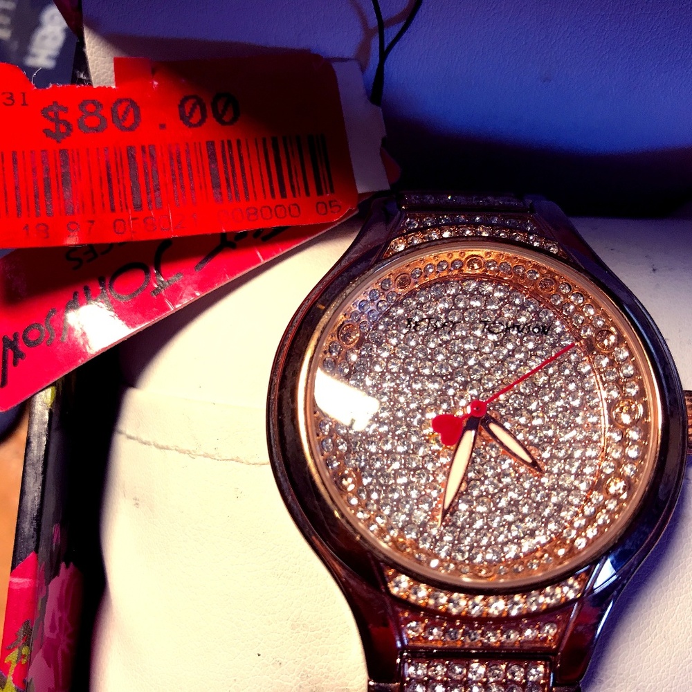 Betsey Johnson Gold with Crystals Watch
